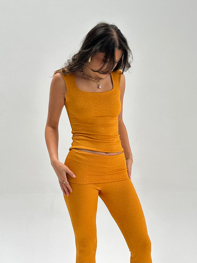 Mustard Square Neck Tank Top