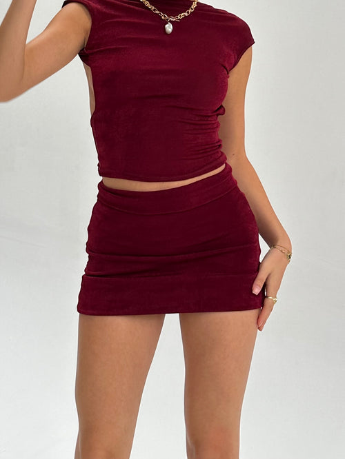 Wine Mini Skirt