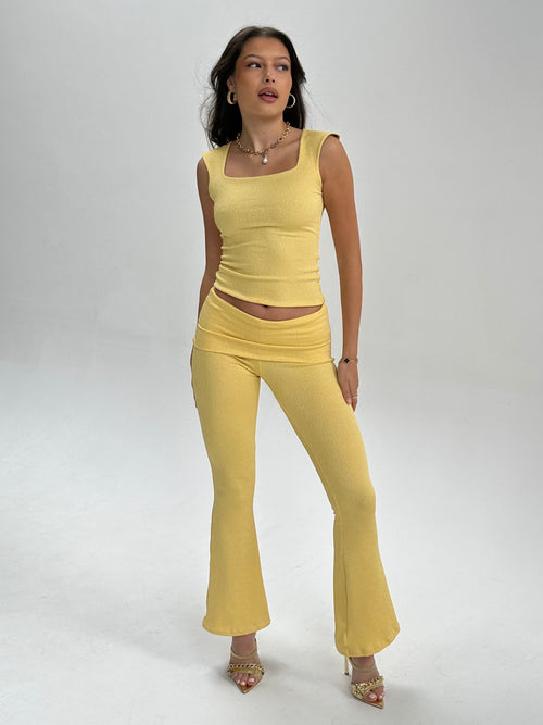 Limonata Foldover Waistband Flared Trousers